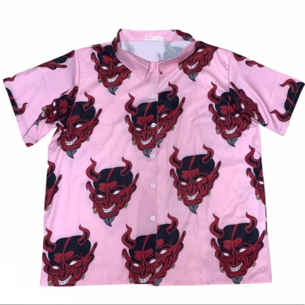 Demon Print Button Down
